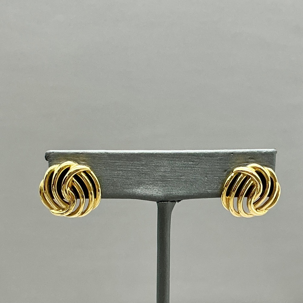 Monet Earrings Women Gold Vintage Swirl Knot Stud Post Back Fashion Jewelry